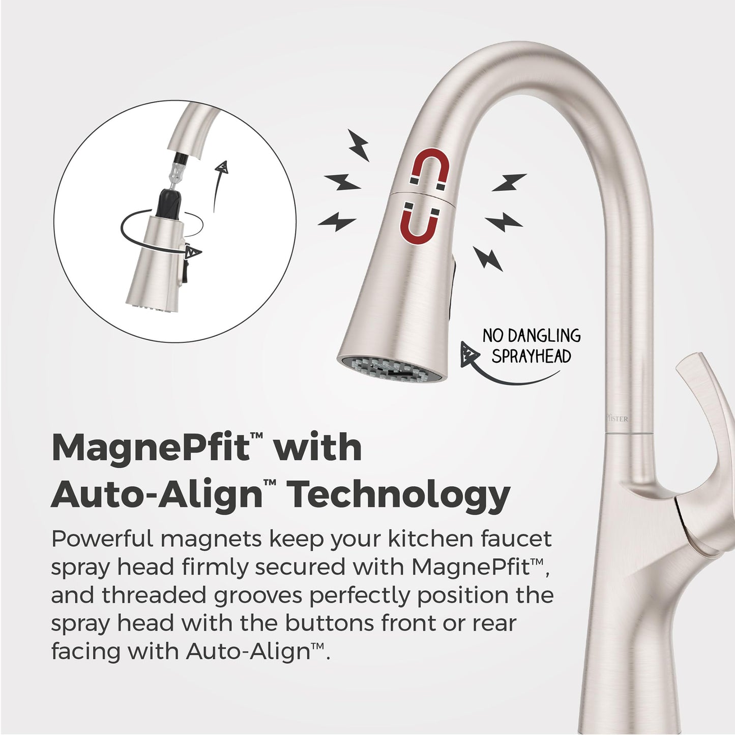 Pfister Talega Kitchen Sink Faucet with Pull Down Sprayer Single Handle High Arc Spout Spot Defense Stainless Steel NSF Certified 1 or 3 Hole Installation F5297TEGS