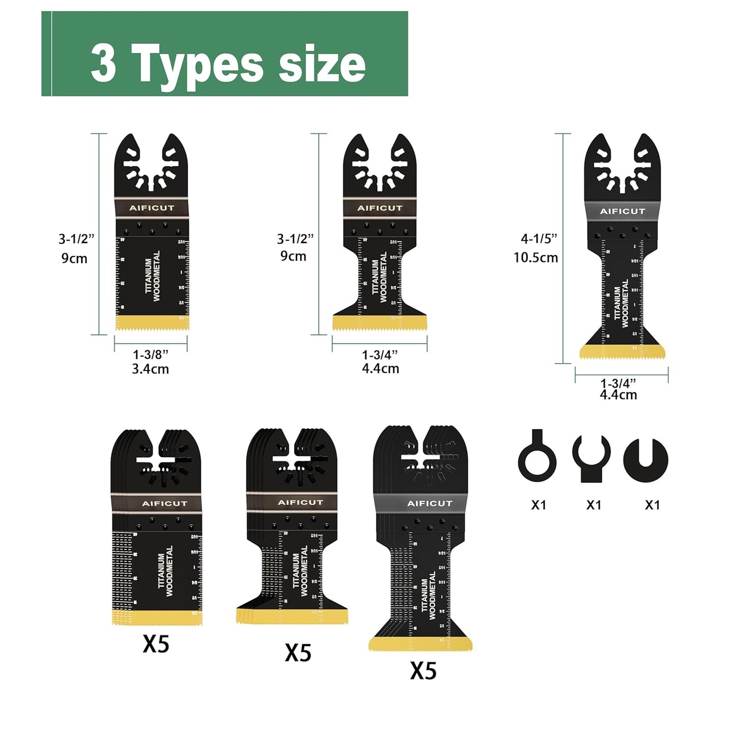 55 PCS Oscillating Saw Blades Quick Release Universal oscillating Tool Blades Wood Plastics and Metal Multitool Blade Kits for Wood fit Dewalt Rockwell Milwaukee Makita Ryobi