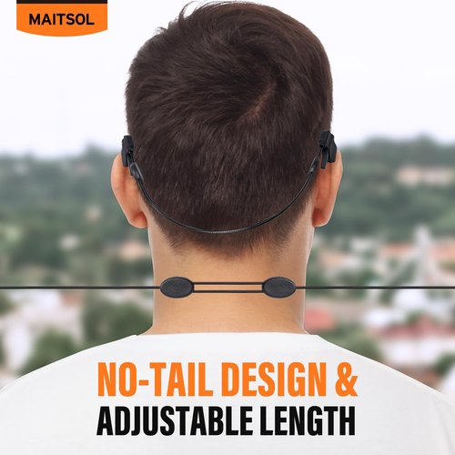 Maitsol Adjustable Glasses Strap (3 Pcs) - Sunglasses Strap for Men Women - Black Eyeglasses Strap - Eye Glasses Holder Around Neck, Sports Glasses Strap, Eyewear Retainer, Cable Glasses Lanyard