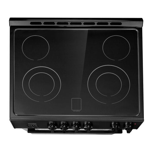 COSMO COS-ERD304K-BK 30 in. Stellar Collection 5.0 cu. ft. Electric Range with 4 Burner Glass Cooktop and Convection Oven in Matte Black