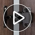 Keenkee Black Nickel Cabinet Latch Double Roller Catch 4 Pack - Spring Loaded, Easy Install