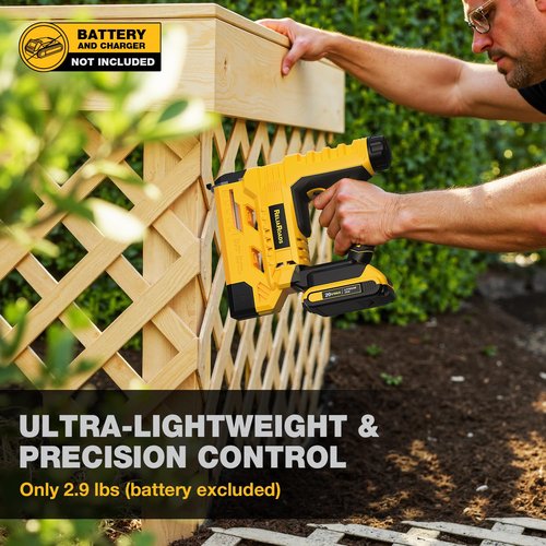 2-in-1 Cordless 18GA Brad Nailer & 1/4 Crown Stapler for DeWALT 20V MAX Battery (Tool Only) - Lightweight, 1600 Nails/Staples Included for DIY, Upholstery & Home Renovation