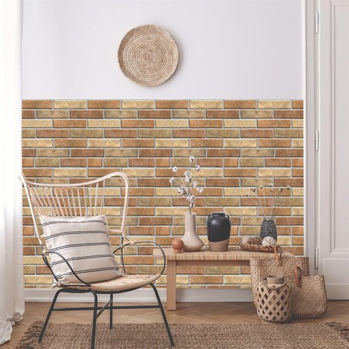 3D Wall Panels Peel and Stick,3DWall Paneling,11.8x11.8in,Easy Install Faux Brick & Stone Decorative Wallpaper(20pcs-Covers 19 sq ft)