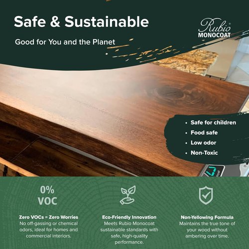 Rubio Monocoat SheenPlus 208 ft² | 0% VOC Satin Look Sheen Enhancer & Wood Finish for Interior Surfaces, Furniture, Floors, Countertops & Tables Finished with Oil Plus 2C | 130 ml
