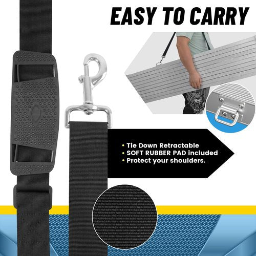 6'-9'5" Aluminum Work Plank, Nuvium Telescoping Plank Ladder Accessory Pro, 550 lbs Max Load, Fully Riveted Extension Plank with Carrying Strap (6'-9'5")