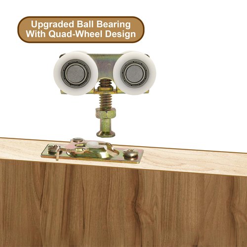 3/4" RV Pocket Door Ball Bearing Hangers Fit Johnson Part #1025, #JR20565 & #H530, Works with 111/118F Series Track, Upgraded Quad Rollers, 13/16" C.T.C, Min. 1" Thick Doors, 2 Pack