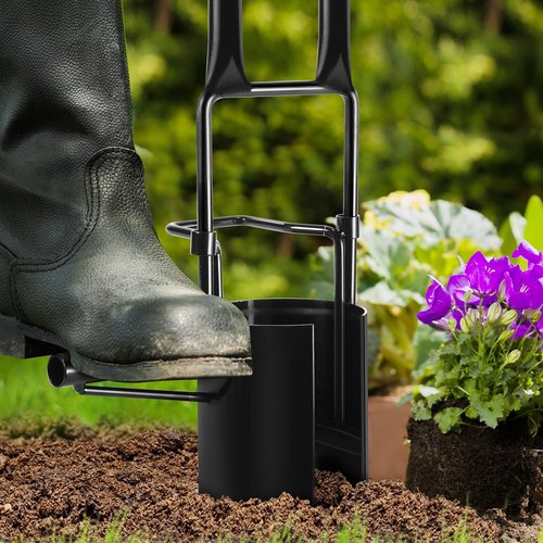 Bulb Planter Tool Long Handle,Upgraded Serrated Base Gardening Bulb Transplanter with Soft Grip,Heavy Duty Double Long Handled Bulb Planter Sod Plugger for Digging Holes to Plant Tulips,Iris,Daffodils