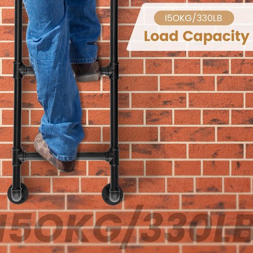 3.3 ft Heavy-Duty Metal Wall-Mounted Egress Ladder – 330lbs Capacity, for Basement Window Well, Fire Escape, RV, Attic, Bunk Bed & Dorm