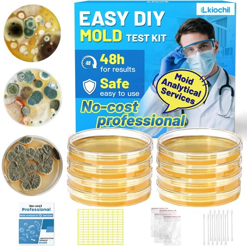lkiochil Mold Test Kit for Home - 8 Simple Detection Tests for Surface Mold, HVAC System & Indoor Air Quality - DIY Black Mold Detector with Mold Identification Guide, Fast & Reliable Results