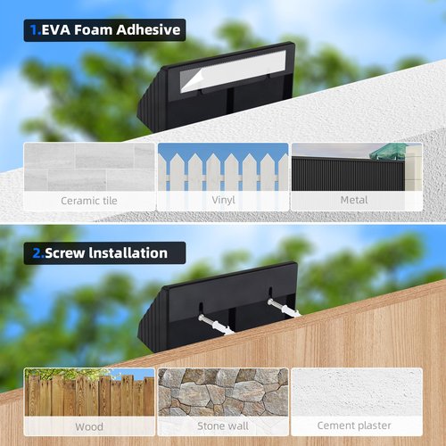 Solar Wall Lights Outdoor Waterproof 3000K Warm White Downlights LED Dusk to Dawn Solar Lights for House Number, Address Sign, Mailbox, Fence