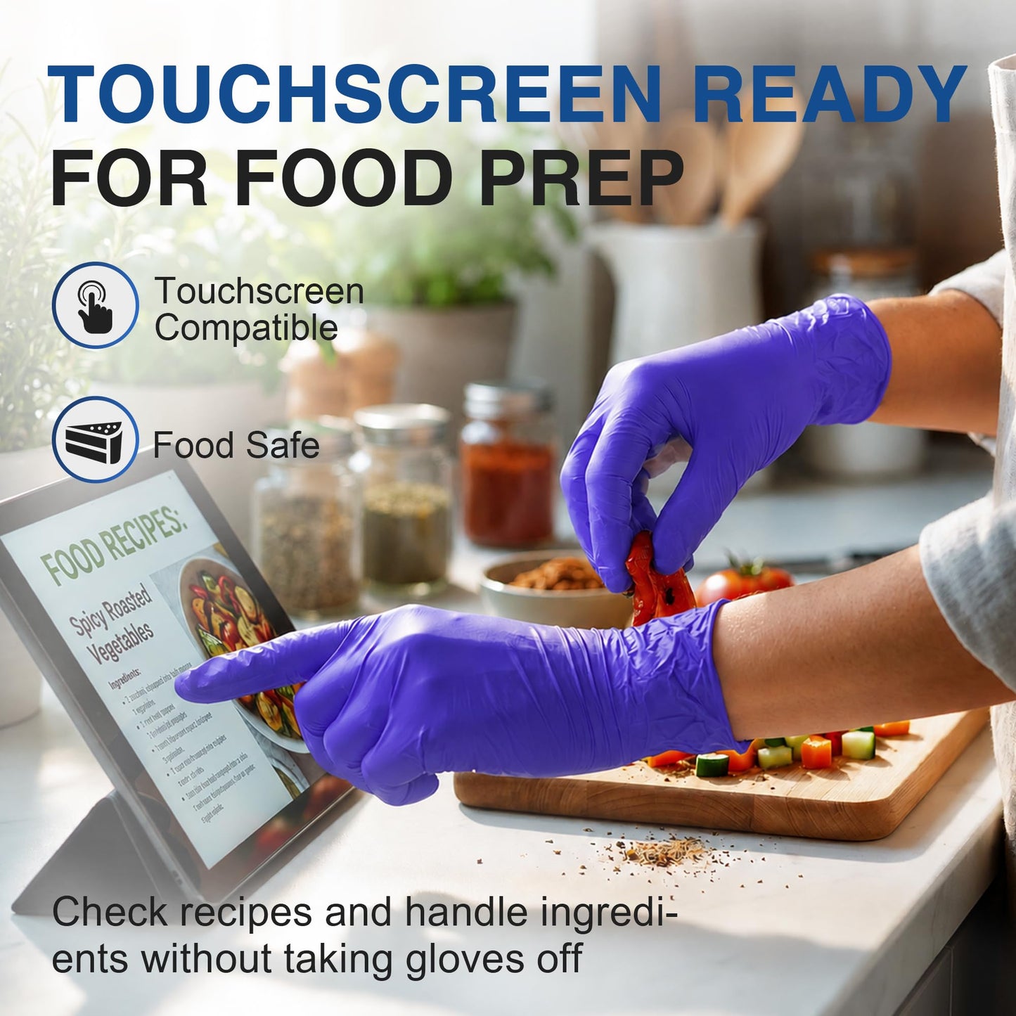 Schneider Medical Nitrile Exam Gloves, Dark Blue, Disposable Gloves, Latex-Free, Powder-Free, Food Safe for Cleaning, Cooking, Household Use,100 Count,Size Medium