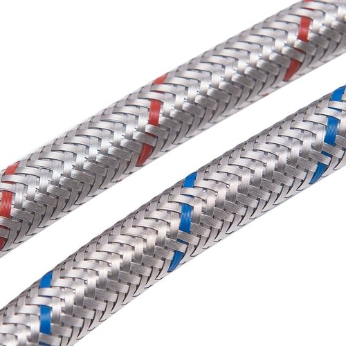 GGStudy 24-Inch Faucet Connector Braided Stainless Steel Supply Hose 3/8-Inch Female Compression Thread x M10 Male Connector One Pair