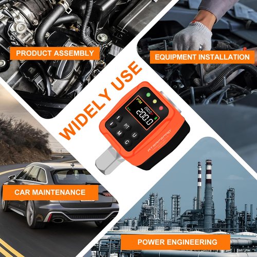 ATsafepro 1/2" Digital Torque Adapter, 7.4-147.5 Ft-lb/10-200 Nm,1/2” Drive Digital Torque Wrench Converter,3/8'' & 1/4'' Adapter