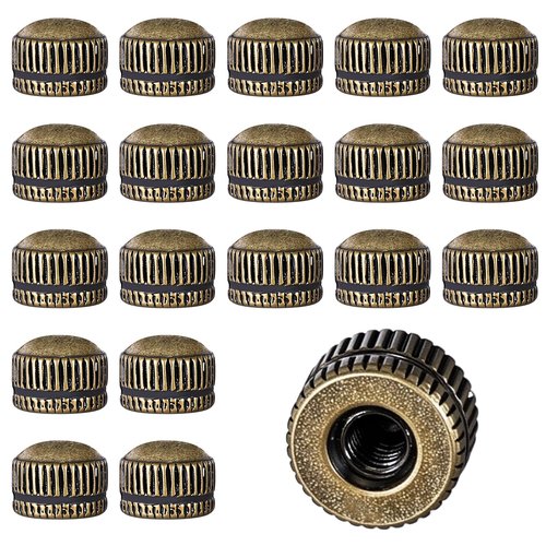 20 PCS Screw Caps for Light Fixture, M4 Ceiling Light Screw Cap Cover Decorative Lamp Shade Holder Knob Nuts Female Thread Knurled Decorative Hardware Lighting Accessories Finial Bronze