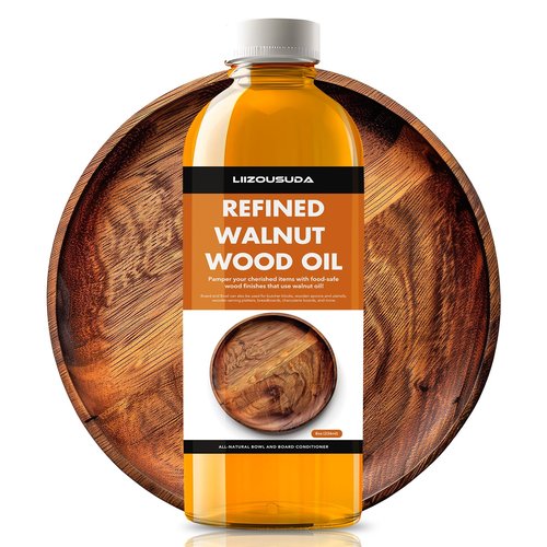 High-Performance Walnut Wood Oil Bowl Conditioner - Walnut Oil for Wood - Cleans, Shines, and Protects - Fine Wooden Bowl and Cutting Board Oil - Maintains Neglected Wood - 8 oz