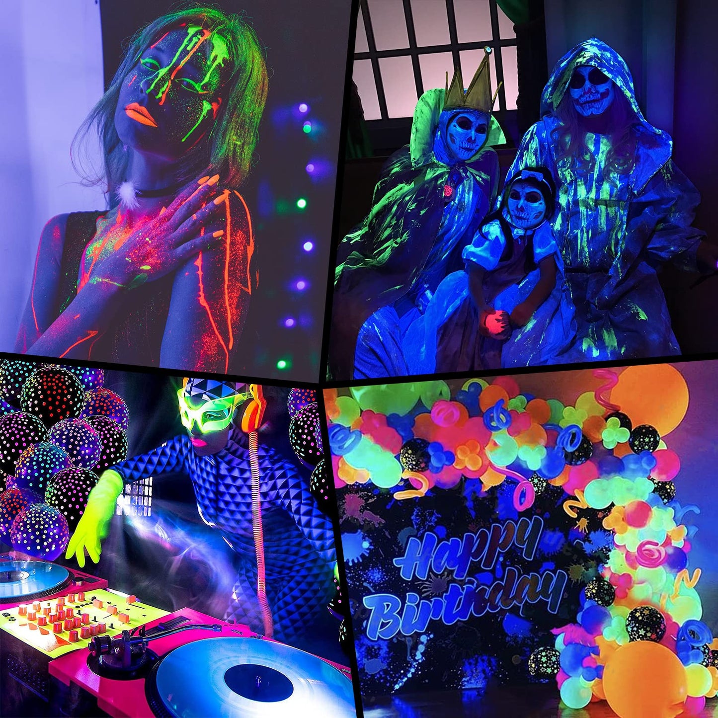 IP65 Waterproof LED Black Light Strip Kit 40ft/12M 720 LEDs, 12V Flexible Blacklight Fixtures, 385-400nm, Black Light LED Strips for Glow Party Body Paint Outdoor Indoor Decor Birthday Party Halloween