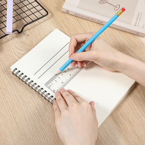 8 Pack 6 Inch Ruler Plastic Straight, Transparent Measuring Tool, Transparent Small Ruler with Inches and Metric Measuring for School, Office,and Home Use