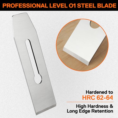 JORGENSEN No.4 Wood Planer Blade - for No.4 Smooth Plane, Professional Level O1 Steel, High Hardness & Long Edge Retention, 3mm Thickness Replacement Blade