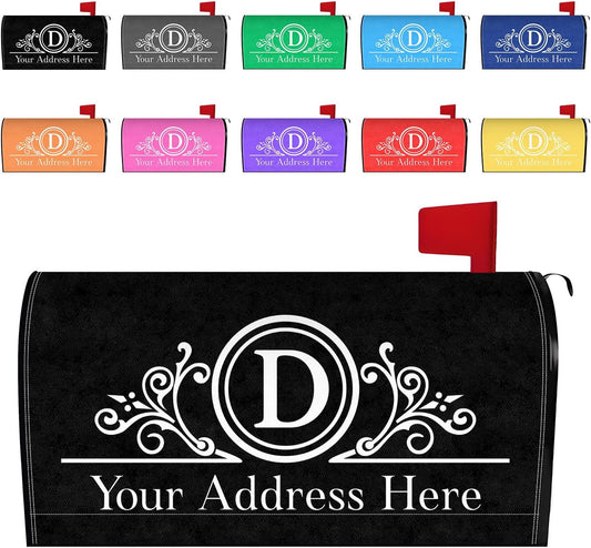 Custom Monogram Family Name Mailbox Covers Magnetic Personalized Numbers Street Address Post Letter Box Cover Customized Mailbox Wraps for Garden Yard Standard Oversized Decor