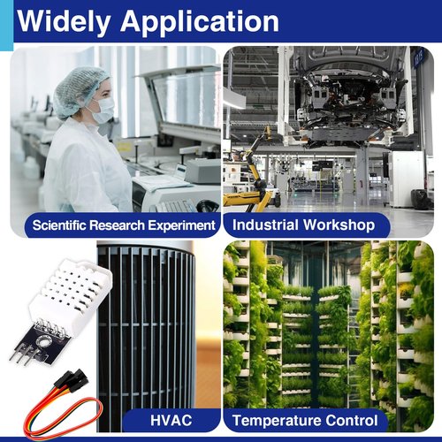 6 Set Digital Temperature and Humidity Sensor Module Compatible with DHT22/AM2302, 3.3V-5V with Dupont Wires Humidity Measure Range 0%-100% (±2%) Temperature Measure Range -40-80℃ (±0.5℃) Celsius