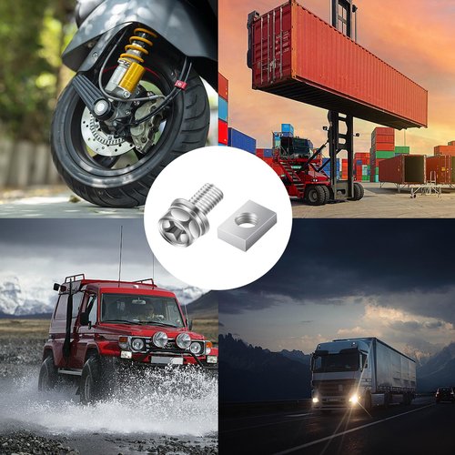 smseace 72Pack 304 Stainless Steel Battery Bolts and Nuts 5-Sizes M6x10/12/16/18/20mm ATV Battery Bolt Motorcycle Battery Terminal Screws with Square Nuts for ATV Battery Bolts and Nuts Square