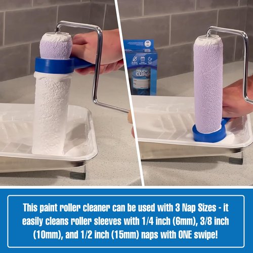 Touch Up Cup Roller Saver Paint Roller Cleaner Tool, House Painting Supplies, Paint Remover Scraper, As Seen On Shark Tank Products, 1 Pack