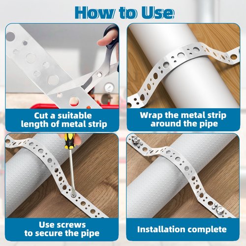 U0U 1 Inch x 30FT Metal Strapping with Holes,White Galvanized Pipe Pipe Hanger Strap,Steel Strap for Pipe Hanger Strap Support