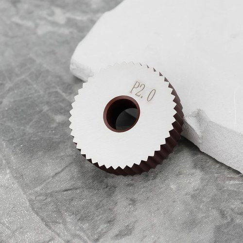ECSiNG 2pcs P2.0mm Straight Knurling Wheels 28x8x8mm Steel Rollers for Knurling Tools and Lathe Holders