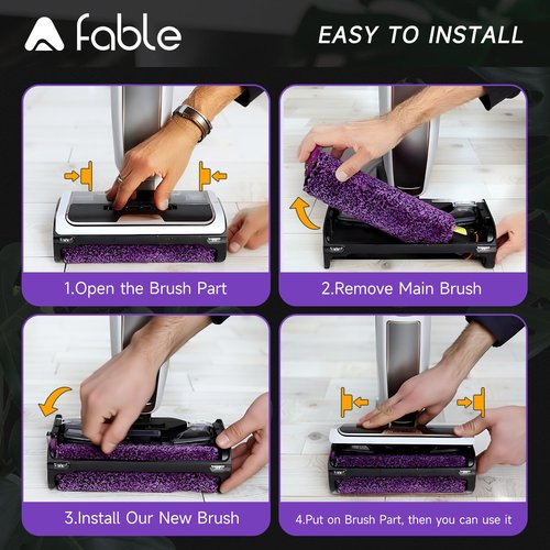 A Fable 2 Pack SD201 Roller Fit for Shark Steam Pickup 3-in-1 Steam Mop SD200 SD201 SD201C SD201Q SD205 with 1 Cleaning Brush