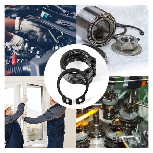 NINDEJIN External Retaining Rings Snap Rings Assortment Kit, Circlip Circlip Retainer Rings Set (C-Clip Carbon Steel)