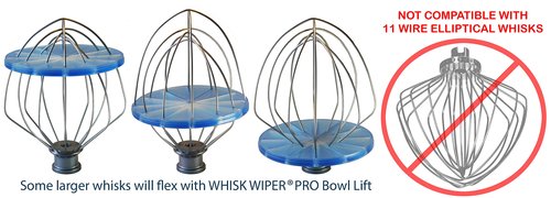 Whisk Wiper® PRO compatible with KitchenAid Bowl-Lift Stand Mixers - Mix Without The Mess - The Ultimate Stand Mixer Accessory - Only Compatible With 6-Wire Whisks (Color: Clear)