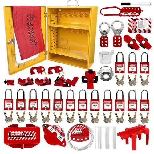 BULANGD Lockout Tagout Station Loto Kit 138 Pieces, Safety Padlocks, Lockout Hasp, Lock Out Tags, Circuit Breaker Lock, Cable Lock, Plug Lock Lockout Tagout Cabinet