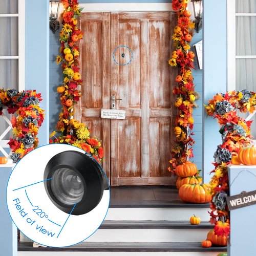 Polished Chrome Door Viewer, 180° Wide Angle Spy Hole, Security Peephole for Front Doors, Elegant Design for Maximum Safety and Privacy, Easy Installation, Clear View Ensuring,35mm to 50mm