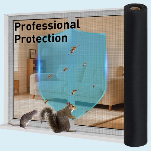 FCSOTSPS 304 Stainless Steel Mesh Window Screen Roll, 35IN x 10FT Black Metal Window Screen Replacement,Window Screen Mesh for Window,Door,Patio,Pet,Vent,Porch and DIY Projects (22 Mesh)