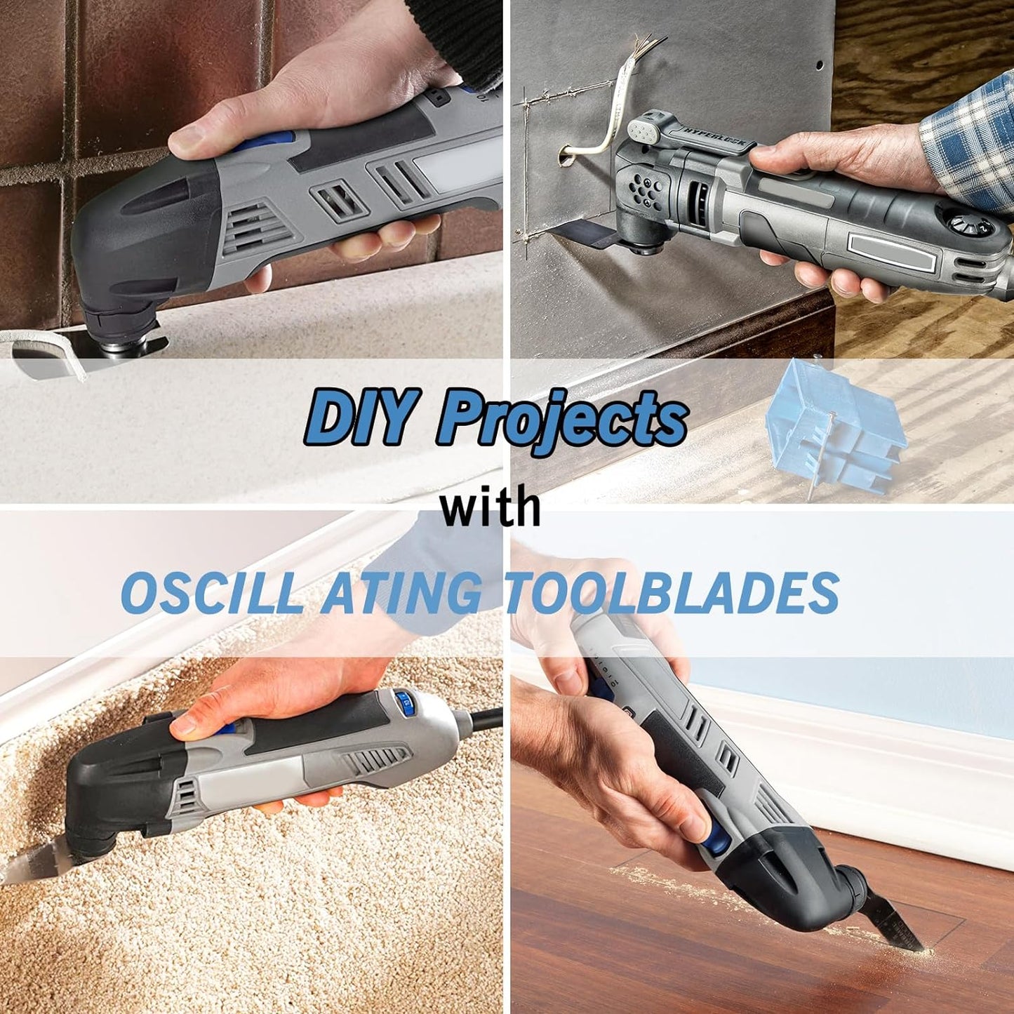 55 PCS Oscillating Saw Blades Quick Release Universal oscillating Tool Blades Wood Plastics and Metal Multitool Blade Kits for Wood fit Dewalt Rockwell Milwaukee Makita Ryobi