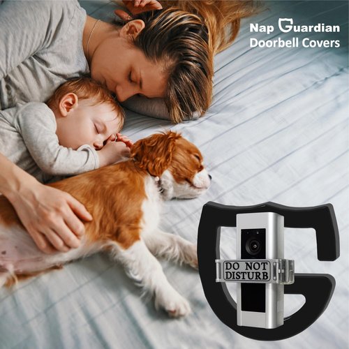 Nap Guardian - The Original - Invented in USA - Universal Fitting Doorbell Cover that Rotates from DO NOT DISTURB to NO SOLICITING - Easy to Install, No Tools Needed - Sign Blocks Any Button Type Ring