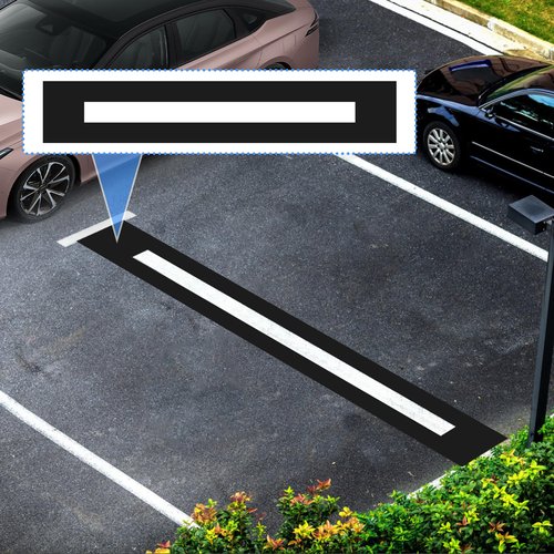92x4 inch Parking Lot Line Stencil, Black Silicone Foldable Reusable Template,Parking Lot Line Stencil for Painting Parking Lot & Pavement Lines,Marking Stencils for Asphalt Concrete Pavement