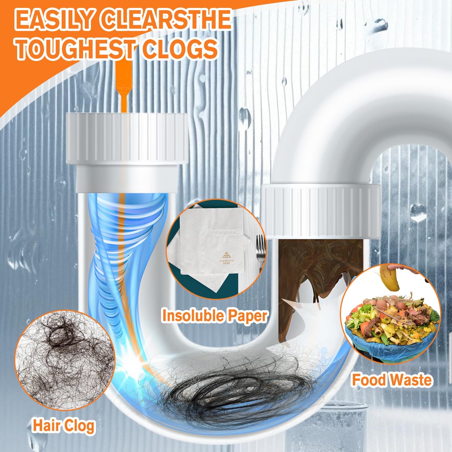 12 PCS Drain Snake, Drain Hair Remover, Sink Snake Drain Auger Cleaner Tool For Bath Tub, Toilet, Kitchen Sink(20 In)