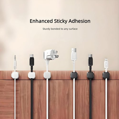 12Pcs Magnetic Cable Clips, Cable Management, Office Desk Accessories, Cord Organizer, Cable Smooth Adjustable,for Desk, Wall, Car, Home Office, Phone Cable Management (Black)