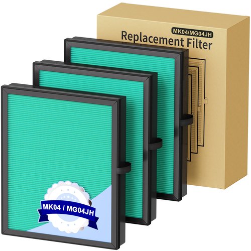 MK04 Air Filter Replacement for AROEVE MK-04 Air Purifier, 4 Layers H13 True HEPA High-Efficiency Aeroeve Aerove Filter, 3 Pack - Pet Dander Version