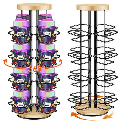 Dilobio Pod Holder for Ninja Thirsti Pods, 360° 16-Flavor Storage Holder Compatible with Ninja Thirsty Drink System, 4-Tier Thirsti Flavor Water Drops Organizer (Pack of 1)