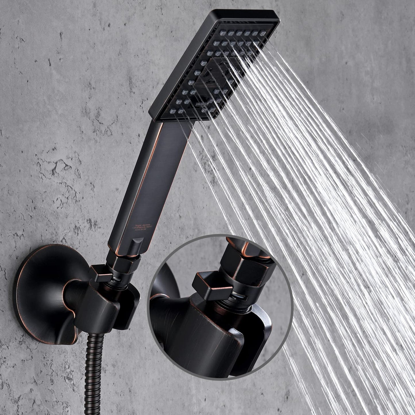 BRIGHT SHOWERS Water Flow Control Valve, Brass Shower Head Water Valve with Handle Lever, Flow Regulator Water-Saver Volume, Oil-Rubbed Bronze