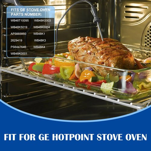 Upgrade WB48T10095 Range Oven Rack for GE Stove Oven Parts 304 Stainless Steel Rack-flat for GE WB48K5019 WB48K5019 AP5665850 WB48K0001
