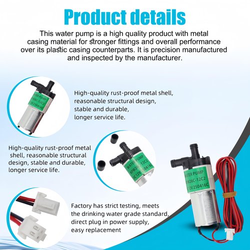 Upgrade KPW26C-12C2 Water Pump Compatible with G E Profile Opal 2.0 Countertop Nugget Ice Maker KPW26C Ice machine pump Countertop Ice Maker Pumps（ DC 12V)