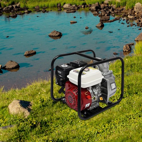 212cc 4 Stroke Gasoline Engine Water Pump, 3-Inch Gas-Powered Semi-Trash Water Transfer Pump, High Pressure Water Pump For Water Well Intake, Farmland Irrigation, Garden Irrigation