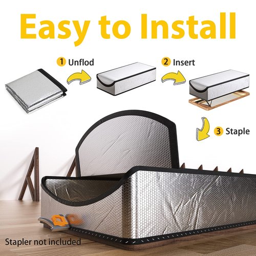 LEMOONE Attic Door Insulation Cover 25"x54"x11", Energy Saving Tent Attic Stairs Cover Ladder Pull Down Insulator, R-Value 15.5 Thicken Aluminum Foil Stairway Insulation with Zipper Fireproof