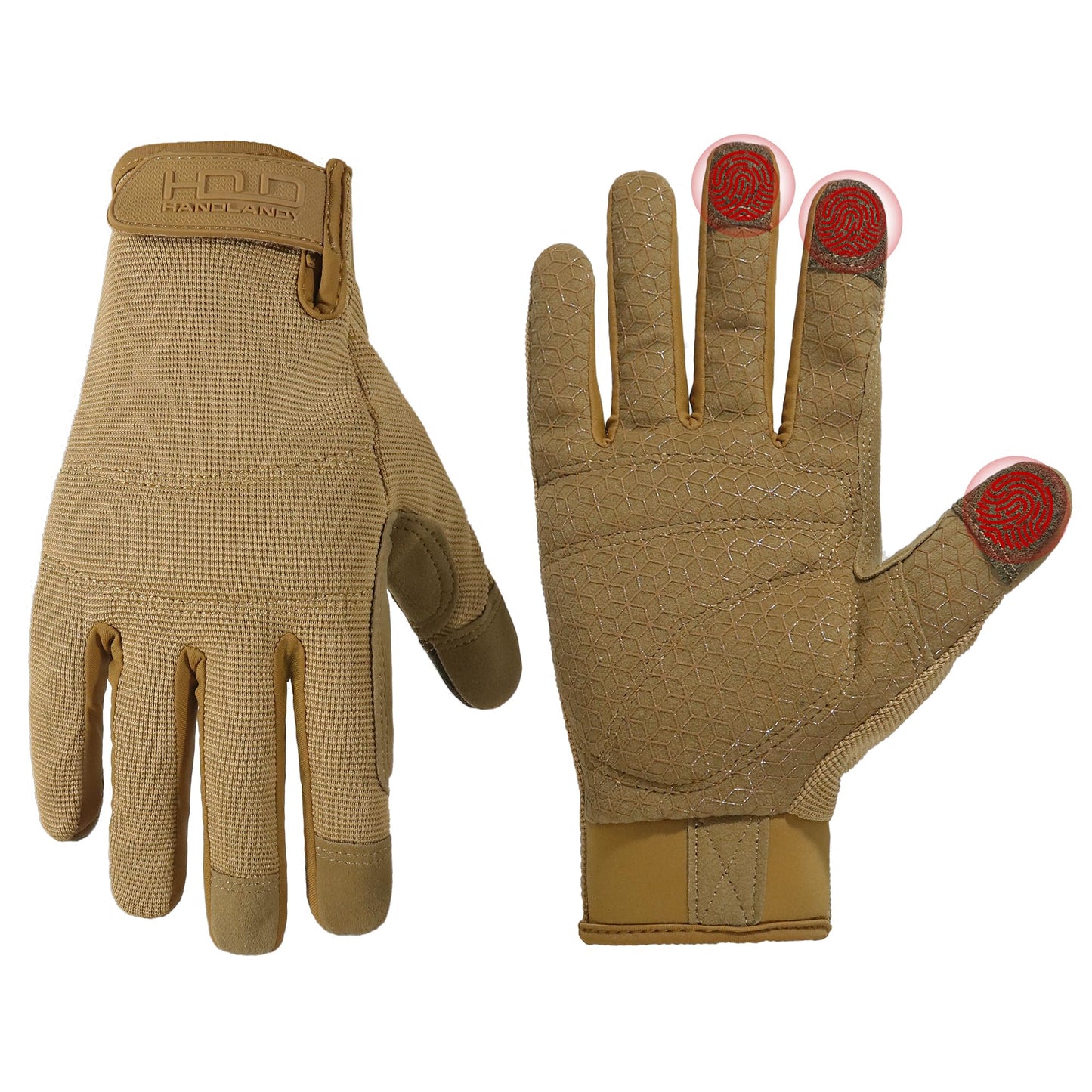 HANDLANDY Work Gloves for Men & Women, Utility Mechanic Working Gloves Touch Screen with Grip, Flexible Breathable Gardening Gloves for Yard Maintenance (Small, 1 Pair)