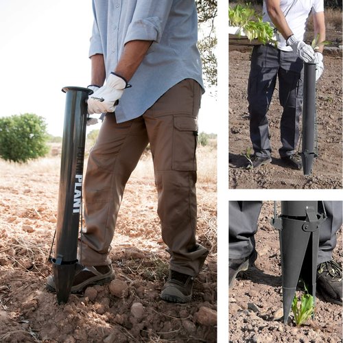 Kamikaze Bulb Planter Tool - Heavy Duty Vegetable Bulb Planter for Soft Loam Soil, Durable Double Handle with Reinforced Tip. Professional Grade Steel Garden Tool, Easy Use for Planting Bulbs