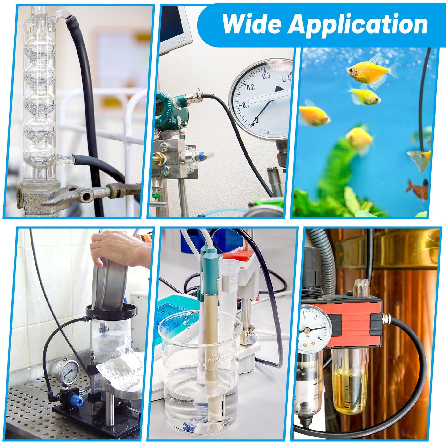 EcoBrisa Boat Speedometer Pitot Tubing Universal Marine Boat Speedometer Pick-up Pitot PVC Tubing Black Food Grade PVC Hose Tube Pipe for Pump Transfer （3.5mm ID x 6mm OD，20 Ft，2Roll）