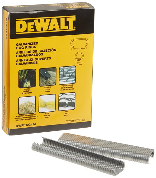 DEWALT Hog Ring Pliers Kit, Includes Pliers and 1000 Ring Pack (P7DW)
